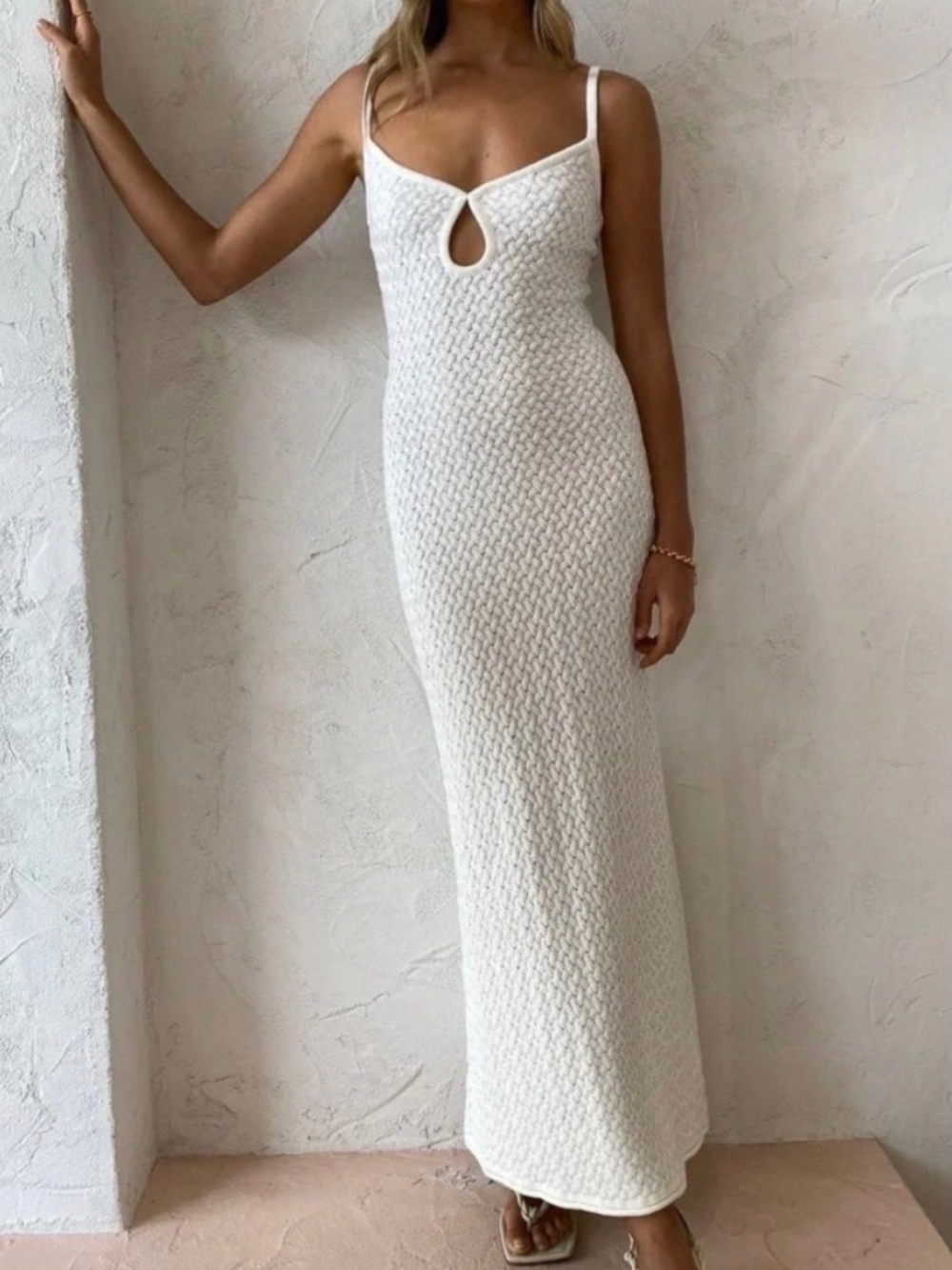 Bec + Bridge Effie Knit Key Maxi Dress White